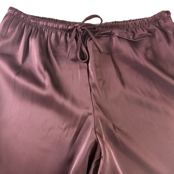 Sincerely Jules Pants Wide Leg Brown Satin Elastic Tie Waist Medium NWT - Picture 5 of 7